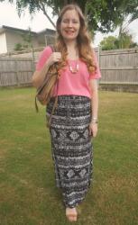 Colourful Tees Black and White Maxi Skirts