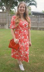 Red Midi Dresses For The Office Before Christmas