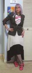 Gull Wing Pleats, Plaid and Pink