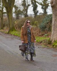 Styling a vintage sheepskin jacket with a dress