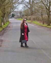 Red Midi Dress Outfit