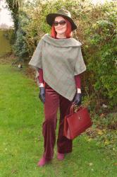 Tweed Cape and Burgundy Cords + Style With a Smile Link Up