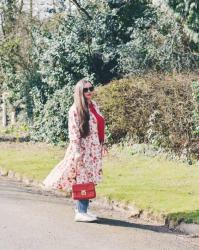 Spring Layering Outfit – Wearing A Dress As A Coat