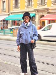 HOW I STYLED MY GREY BOMBER PUFFER JACKET IN GENEVA