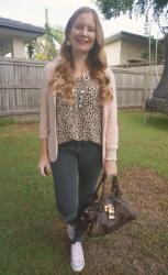 Animal Print and Blazer Office Outfits With Pink