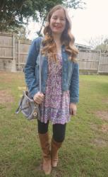 Floral Dresses In Winter With Leggings