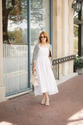 WHY EVERY WOMAN OVER 50 NEEDS A STRAPLESS WHITE DRESS THIS SUMMER