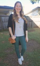 Green Jeans, Striped Tees And Cocoon Cardigans