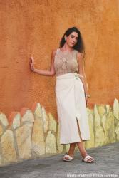 Falda blanca cruzada