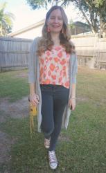 Printed Tees, Dusters, Skinny Jeans and Converse