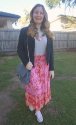 2 Outfits With Luna Blue Edie Shoulder Bag Worn With Pink