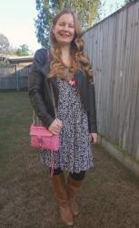 Floral Dresses, Boots and Black Jackets