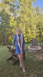 Fall Date night in a Thrifted Denim Dress