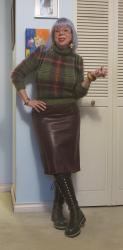 Snuggly Plaid, Leather and the Halston Coat