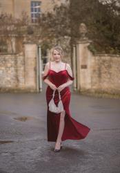 Styling An AW Bridal Burgundy Velvet Dress For Christmas
