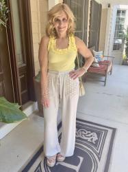 Add a Cute Ruffle Tank Top to your Breezy Summer Pants this Season